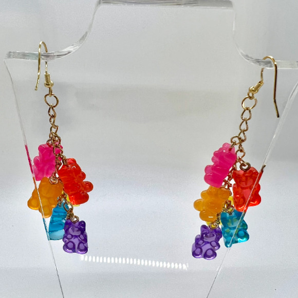 Gummy Bear Earrings - Chandelier Dangle Earrings - Y2K Kidcore Earrings - Picture 3 of 7